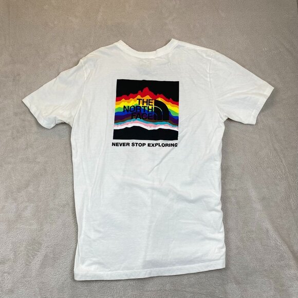 The North Face Mens Pride Series T-Shirt Large White Graphic Tee Short Sleeve - Picture 8 of 8